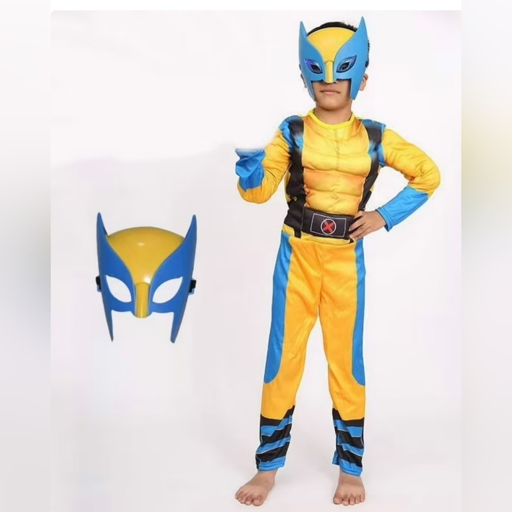 Kids Wolverine X-Men Costume with New Mask Size XS
